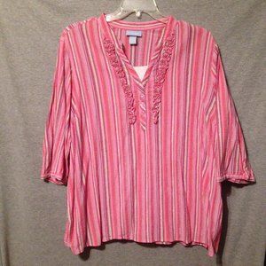 Pink striped blouse by Liz & Me size 26/28